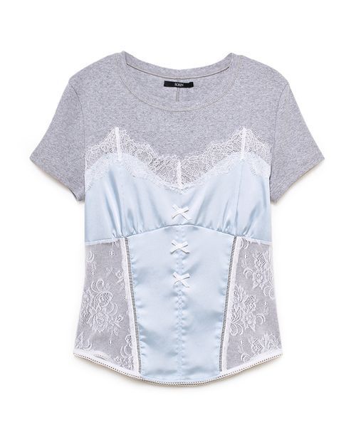 SORIN（ソリン　）の「Corset Docking T-shirt / コルセットドッキングＴシャツ（Tシャツ/カットソー・レディース・グレー/ベビーピンク/ホワイト/ブラック・38）」の20枚目の写真