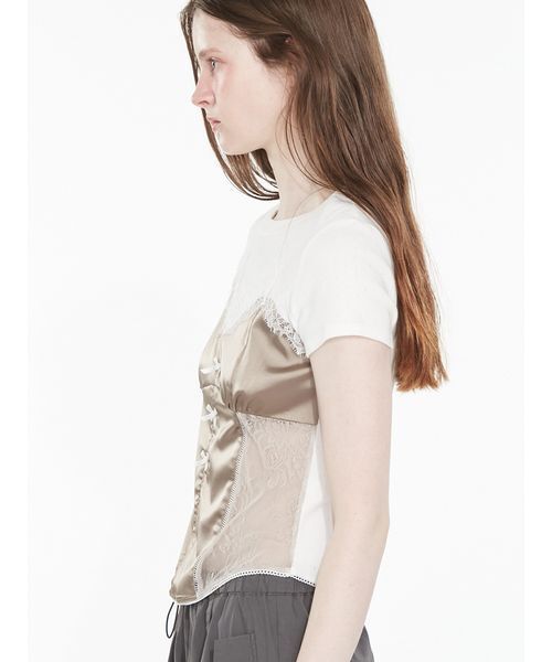 SORIN（ソリン　）の「Corset Docking T-shirt / コルセットドッキングＴシャツ（Tシャツ/カットソー・レディース・グレー/ベビーピンク/ホワイト/ブラック・38）」の11枚目の写真