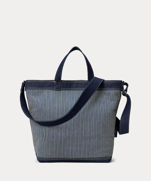RRL(ダブル アール エル)の「インディゴ ストライプド ツイル トート(トートバッグ・メンズ・ネイビー系1・ONE)」の8枚目の写真