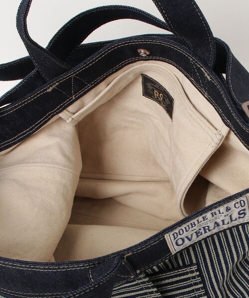 RRL(ダブル アール エル)の「インディゴ ストライプド ツイル トート(トートバッグ・メンズ・ネイビー系1・ONE)」の2枚目の写真