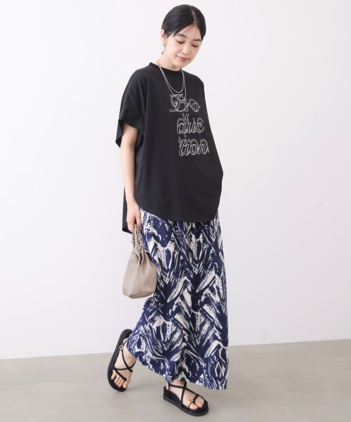 Bou Jeloud(ブージュルード)の「【吸水速乾/UVカット】スムースドライカットロゴレイヤードプルオーバー(Tシャツ/カットソー・レディース・チャコールグレー/オフホワイト/ブラック・FREE)」の6枚目の写真