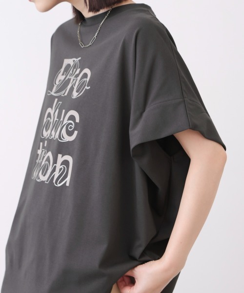 Bou Jeloud(ブージュルード)の「【吸水速乾/UVカット】スムースドライカットロゴレイヤードプルオーバー(Tシャツ/カットソー・レディース・チャコールグレー/オフホワイト/ブラック・FREE)」の13枚目の写真