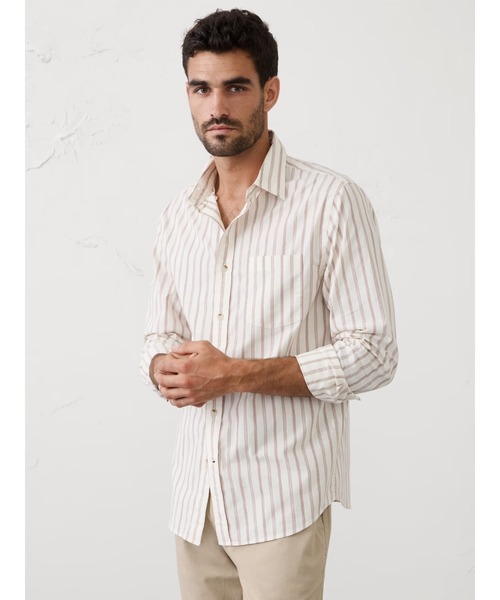 BANANA REPUBLIC FACTORY STORE(バナナリパブリック ファクトリーストア)の「BANANA REPUBLIC FACTORY STORE スリムフィットソフトウォッシュコットンシャツ(シャツ/ブラウス・メンズ・ストライプ/ブルー/オリーブ・S/M/L/XL)」の3枚目の写真