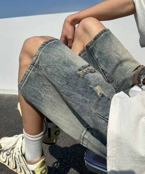 KELVIN(ケルヴァン)の「Fade Wash Denim Shorts フェードウォッシュデニムショーツ(その他パンツ・メンズ・ブルー・MEDIUM/LARGE)」の5枚目の写真