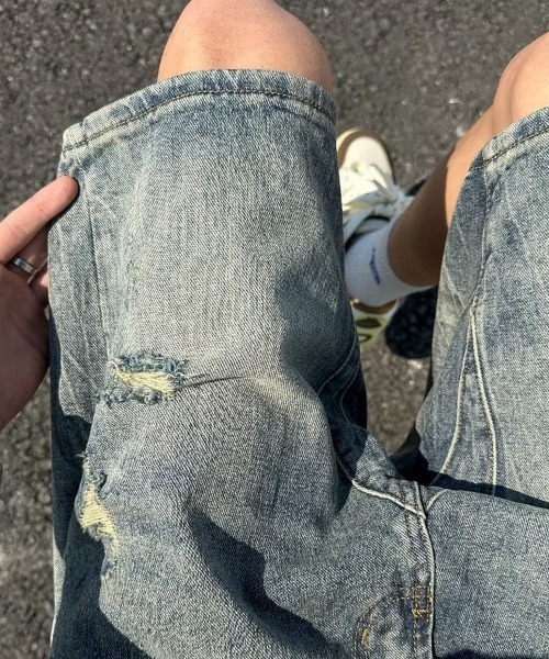 KELVIN(ケルヴァン)の「Fade Wash Denim Shorts フェードウォッシュデニムショーツ(その他パンツ・メンズ・ブルー・MEDIUM/LARGE)」の8枚目の写真