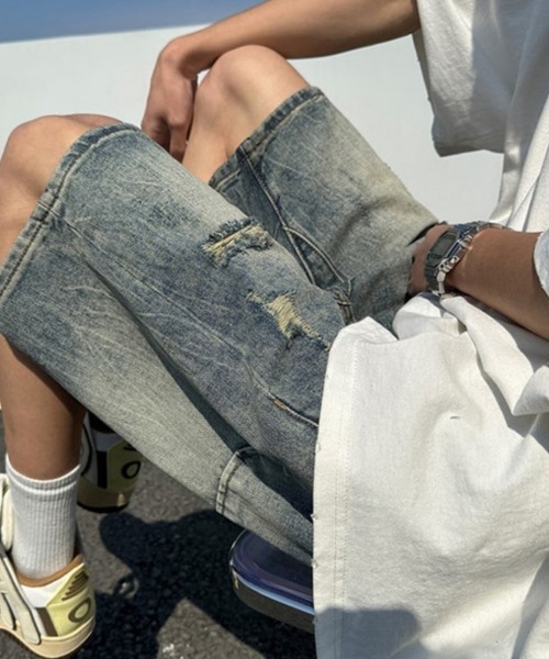 KELVIN(ケルヴァン)の「Fade Wash Denim Shorts フェードウォッシュデニムショーツ(その他パンツ・メンズ・ブルー・MEDIUM/LARGE)」の9枚目の写真