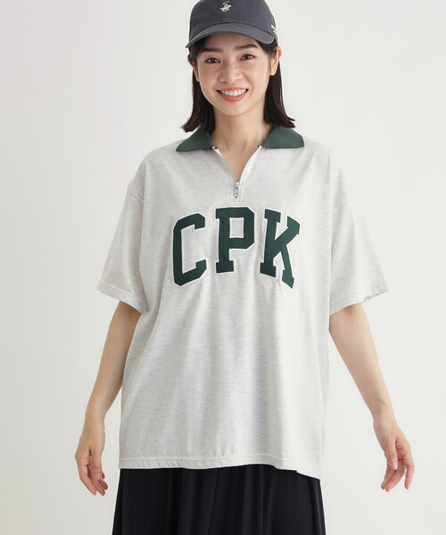 Right-on(ライトオン)の「ハーフジップロゴTシャツ(Tシャツ/カットソー・レディース・グレー/ネイビー・03/04/05)」の3枚目の写真