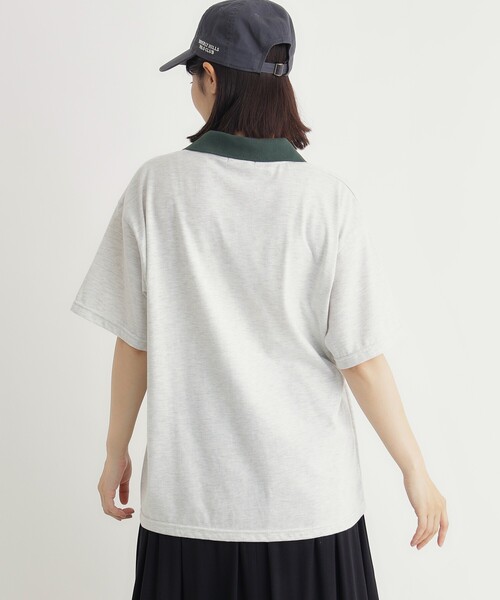 Right-on(ライトオン)の「ハーフジップロゴTシャツ(Tシャツ/カットソー・レディース・グレー/ネイビー・03/04/05)」の5枚目の写真
