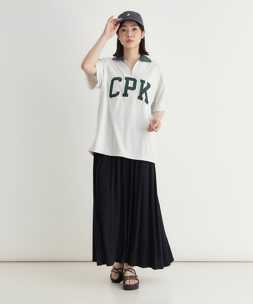 Right-on(ライトオン)の「ハーフジップロゴTシャツ(Tシャツ/カットソー・レディース・グレー/ネイビー・03/04/05)」の6枚目の写真
