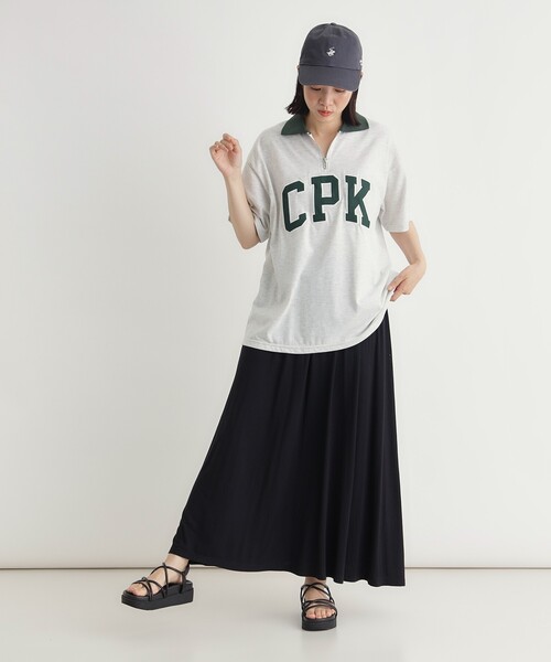 Right-on(ライトオン)の「ハーフジップロゴTシャツ(Tシャツ/カットソー・レディース・グレー/ネイビー・03/04/05)」の7枚目の写真
