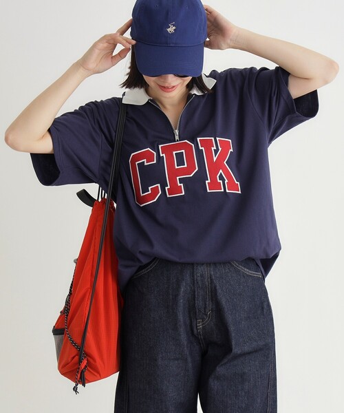 Right-on(ライトオン)の「ハーフジップロゴTシャツ(Tシャツ/カットソー・レディース・グレー/ネイビー・03/04/05)」の8枚目の写真