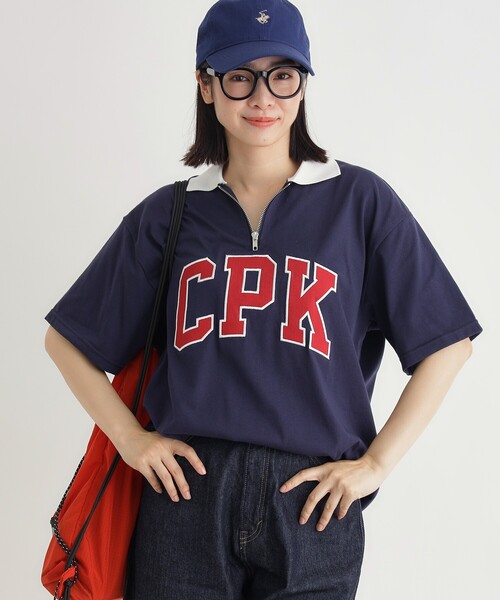 Right-on(ライトオン)の「ハーフジップロゴTシャツ(Tシャツ/カットソー・レディース・グレー/ネイビー・03/04/05)」の9枚目の写真