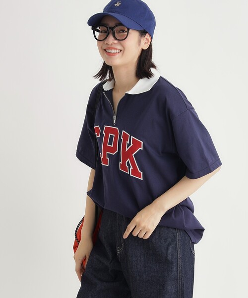 Right-on(ライトオン)の「ハーフジップロゴTシャツ(Tシャツ/カットソー・レディース・グレー/ネイビー・03/04/05)」の10枚目の写真
