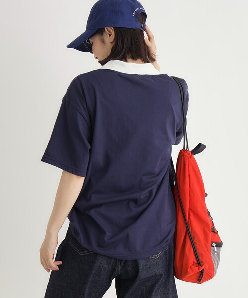 Right-on(ライトオン)の「ハーフジップロゴTシャツ(Tシャツ/カットソー・レディース・グレー/ネイビー・03/04/05)」の11枚目の写真