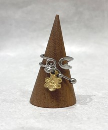 【 New market 】メタル モチーフ ミックス オープン リング