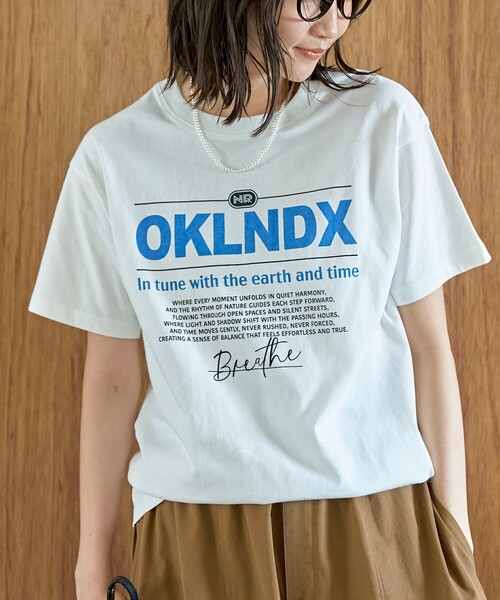 coen(コーエン)の「【汗染み軽減】オータムカラー アソートロゴプリントTシャツ(Tシャツ/カットソー・レディース・ロイヤルブルー/ダークグレー/ブラウン/オフホワイト・L/M)」の2枚目の写真