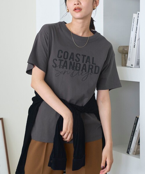 coen(コーエン)の「【汗染み軽減】オータムカラー アソートロゴプリントTシャツ(Tシャツ/カットソー・レディース・ロイヤルブルー/ダークグレー/ブラウン/オフホワイト・L/M)」の3枚目の写真