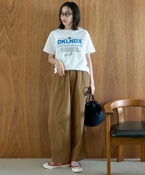 coen(コーエン)の「【汗染み軽減】オータムカラー アソートロゴプリントTシャツ(Tシャツ/カットソー・レディース・ロイヤルブルー/ダークグレー/ブラウン/オフホワイト・L/M)」の5枚目の写真