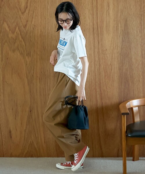 coen(コーエン)の「【汗染み軽減】オータムカラー アソートロゴプリントTシャツ(Tシャツ/カットソー・レディース・ロイヤルブルー/ダークグレー/ブラウン/オフホワイト・L/M)」の6枚目の写真