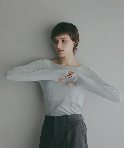 MANOF(マノフ)の「SHEER VELOUR CUT TOPS(その他トップス・レディース・ミント/ピンク・F)」の7枚目の写真