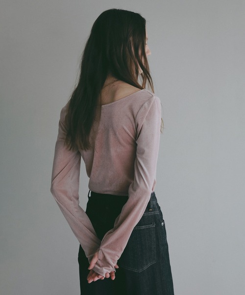 MANOF(マノフ)の「SHEER VELOUR CUT TOPS(その他トップス・レディース・ミント/ピンク・F)」の20枚目の写真