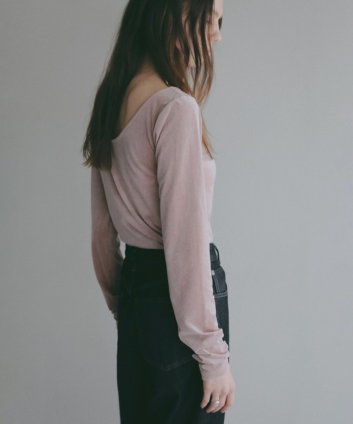 MANOF(マノフ)の「SHEER VELOUR CUT TOPS(その他トップス・レディース・ミント/ピンク・F)」の19枚目の写真