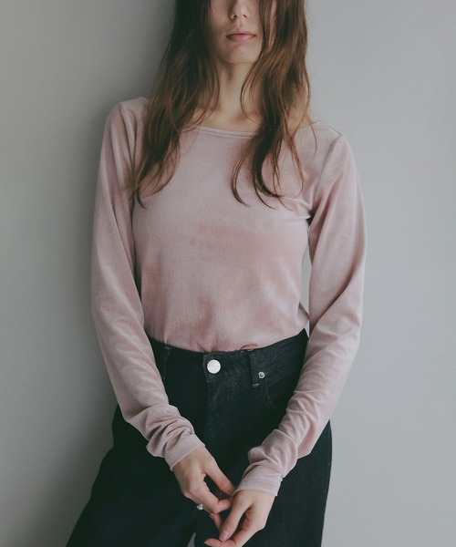 MANOF(マノフ)の「SHEER VELOUR CUT TOPS(その他トップス・レディース・ミント/ピンク・F)」の12枚目の写真