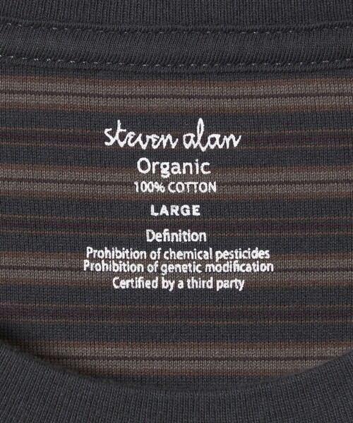 Steven Alan(スティーブンアラン)の「<Steven Alan> オーガニックコットン ボーダー カットソー(Tシャツ/カットソー・メンズ・ロイヤルブルー/モカ/ダークグレー・S/M/L/XL)」の9枚目の写真