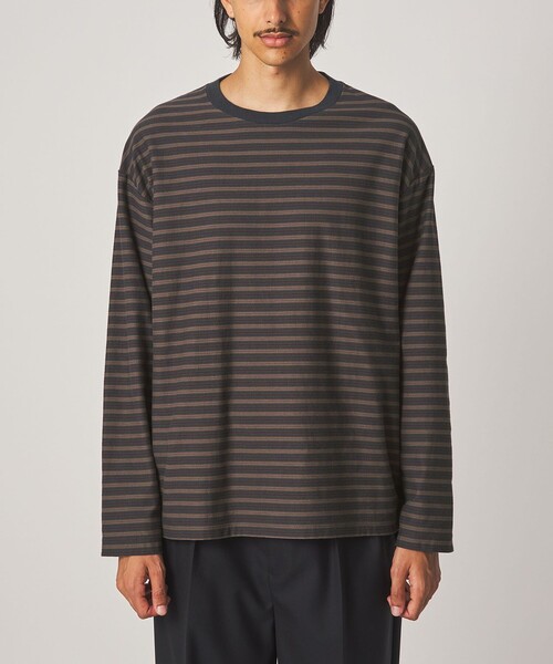 Steven Alan（スティーブンアラン）の「＜Steven Alan＞ オーガニックコットン ボーダー カットソー（Tシャツ/カットソー・メンズ・ロイヤルブルー/モカ/ダークグレー・S/M/L/XL）」の19枚目の写真