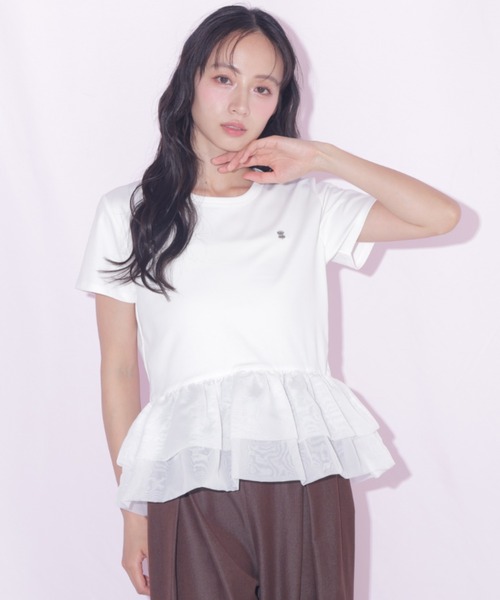 JILL by JILL STUART（ジルバイジルスチュアート）の「裾バルーンＴシャツ（Tシャツ/カットソー・レディース・ブラック/ホワイト系その他/イエロー/ホワイト・FREE）」の7枚目の写真