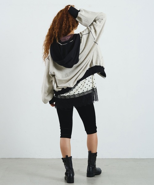 ROSE BUD(ローズバッド)の「CREOLME/FULL ZIP HOODIE(パーカー・レディース・ピンク/グレー・ONE SIZE)」の8枚目の写真