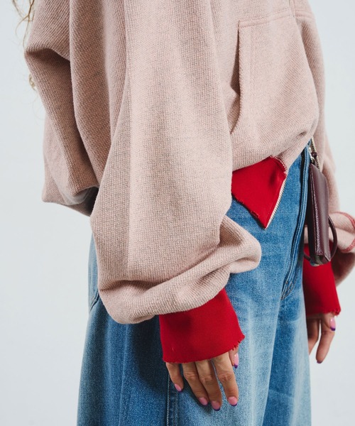 ROSE BUD(ローズバッド)の「CREOLME/FULL ZIP HOODIE(パーカー・レディース・ピンク/グレー・ONE SIZE)」の19枚目の写真