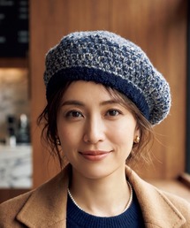 Belta attrice（ベルタアトリーチェ）の「ほんのりラメ糸ミックスツイード風 バイカラー ニットベレー帽（ハンチング/ベレー帽）」
