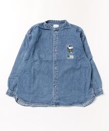 GROOVY COLORS（グルービーカラーズ）の「8oz Denim SNOOPY Bandcollar Shirt（シャツ/ブラウス）」