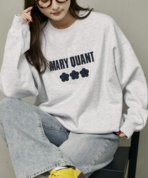 MARY QUANT × PUBLUX/マリークワント 別注 ドット柄 刺繍 ロゴ 裏起毛 スウェット 限定展開