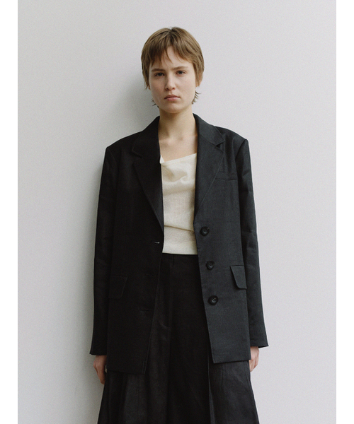 MOHAN(モハン)の「TIS LINEN TAILORED SINGLE BLAZER_BLACK(テーラードジャケット・レディース・ブラック・X-SMALL/MEDIUM/SMALL)」の1枚目の写真