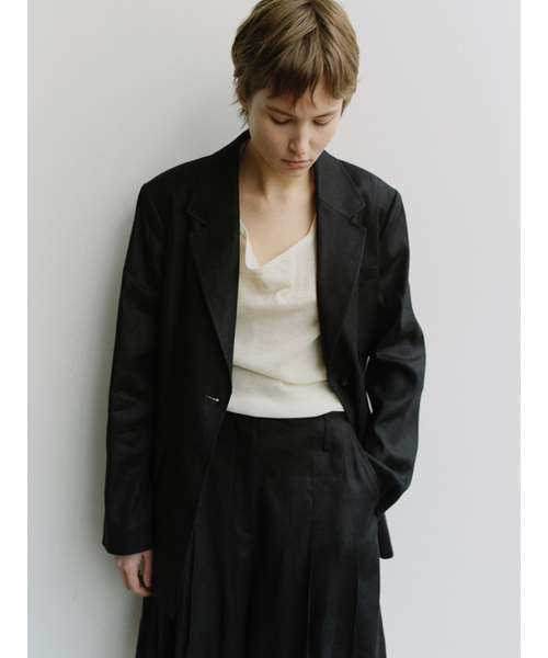 MOHAN(モハン)の「TIS LINEN TAILORED SINGLE BLAZER_BLACK(テーラードジャケット・レディース・ブラック・X-SMALL/MEDIUM/SMALL)」の5枚目の写真