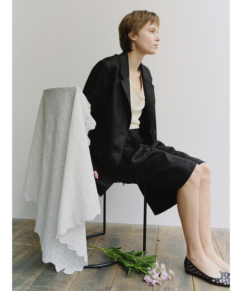 MOHAN(モハン)の「TIS LINEN TAILORED SINGLE BLAZER_BLACK(テーラードジャケット・レディース・ブラック・X-SMALL/MEDIUM/SMALL)」の8枚目の写真