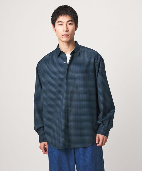 green label relaxing(グリーンレーベルリラクシング)の「ウォッシャブル ビエラチェック ジャストルーズ 長袖 シャツ(シャツ/ブラウス・メンズ・グレー/ダークグリーン/コバルトブルー・XL/S/M/L)」の6枚目の写真