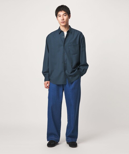 green label relaxing(グリーンレーベルリラクシング)の「ウォッシャブル ビエラチェック ジャストルーズ 長袖 シャツ(シャツ/ブラウス・メンズ・グレー/ダークグリーン/コバルトブルー・XL/S/M/L)」の7枚目の写真
