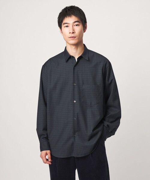 green label relaxing(グリーンレーベルリラクシング)の「ウォッシャブル ビエラチェック ジャストルーズ 長袖 シャツ(シャツ/ブラウス・メンズ・グレー/ダークグリーン/コバルトブルー・XL/S/M/L)」の10枚目の写真
