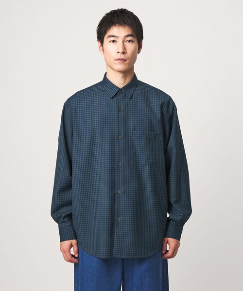 green label relaxing(グリーンレーベルリラクシング)の「ウォッシャブル ビエラチェック ジャストルーズ 長袖 シャツ(シャツ/ブラウス・メンズ・グレー/ダークグリーン/コバルトブルー・XL/S/M/L)」の12枚目の写真