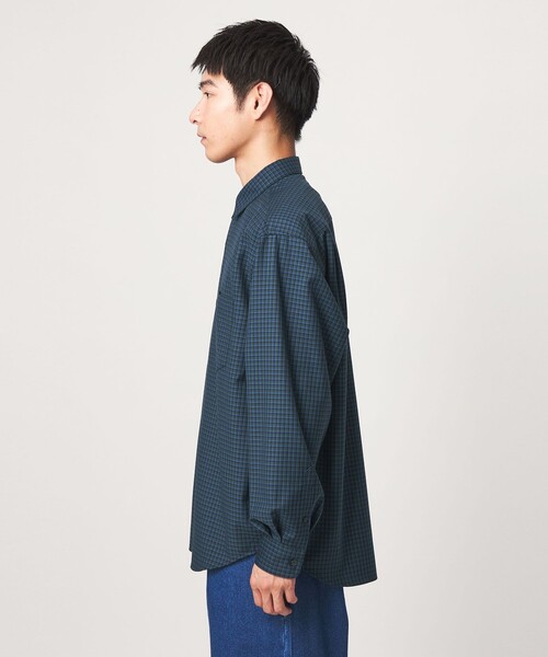 green label relaxing(グリーンレーベルリラクシング)の「ウォッシャブル ビエラチェック ジャストルーズ 長袖 シャツ(シャツ/ブラウス・メンズ・グレー/ダークグリーン/コバルトブルー・XL/S/M/L)」の13枚目の写真