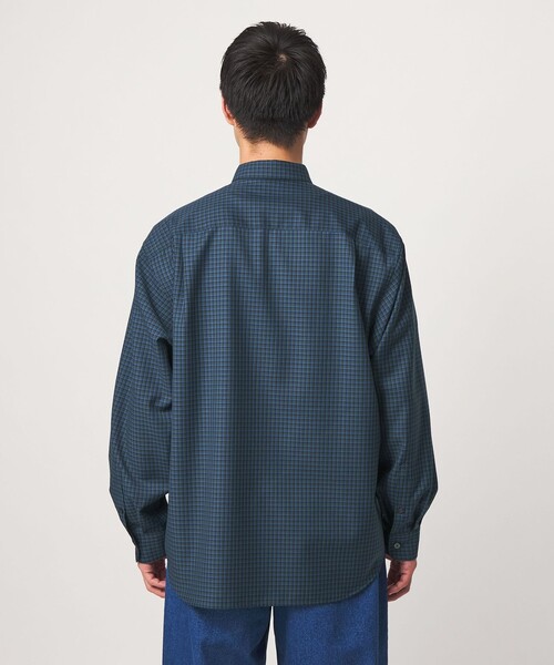 green label relaxing(グリーンレーベルリラクシング)の「ウォッシャブル ビエラチェック ジャストルーズ 長袖 シャツ(シャツ/ブラウス・メンズ・グレー/ダークグリーン/コバルトブルー・XL/S/M/L)」の14枚目の写真