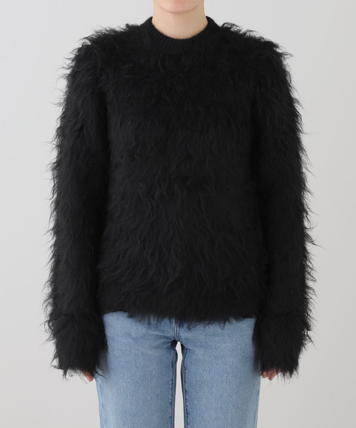 TOGA PULLA(トーガ プルラ)の「TOGA PULLA/トーガプルラ Shaggy knit pullover プルオーバー(ニット/セーター・レディース・ブラック/ピンク・38)」の1枚目の写真