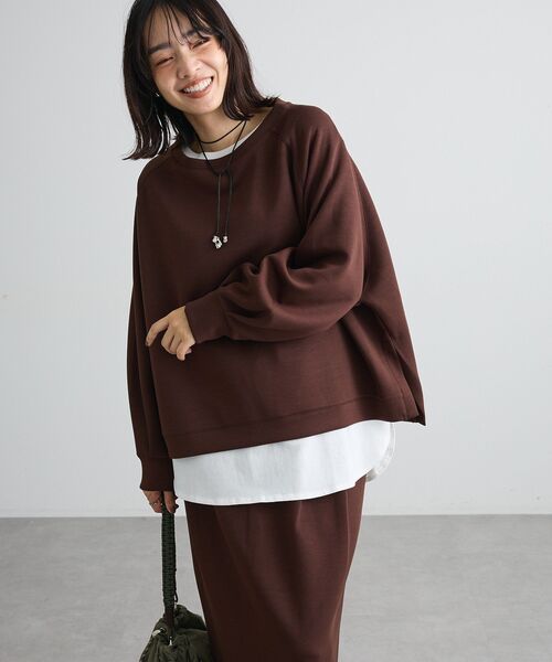 Green Parks(グリーンパークス)の「エアリークッションリラックスカットプルオーバー(Tシャツ/カットソー・レディース・ブラウン/杢グレー/ブラック/ホワイト系その他2・FREE)」の14枚目の写真