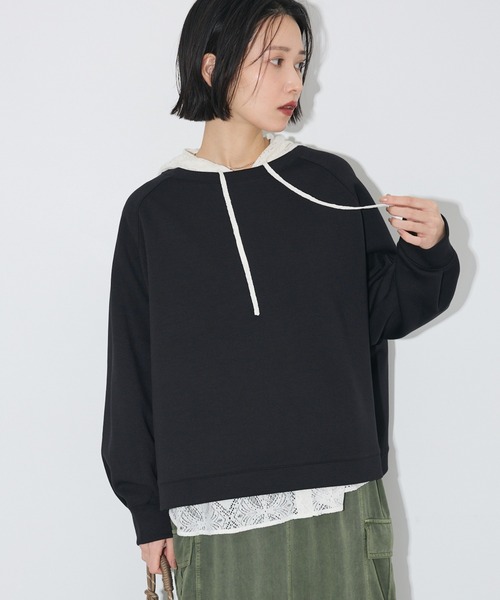 Green Parks(グリーンパークス)の「エアリークッションリラックスカットプルオーバー(Tシャツ/カットソー・レディース・ブラウン/杢グレー/ブラック/ホワイト系その他2・FREE)」の2枚目の写真