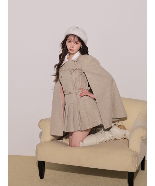 M me eme（エムミーエメ）の「Classical ribbon belted cape coat(eme11105)（その他アウター・レディース・ベージュ/ブラック・FREE）」の22枚目の写真