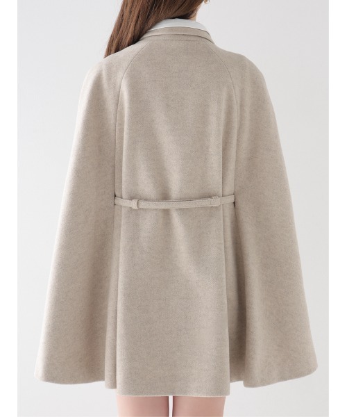 M me eme（エムミーエメ）の「Classical ribbon belted cape coat(eme11105)（その他アウター・レディース・ベージュ/ブラック・FREE）」の10枚目の写真