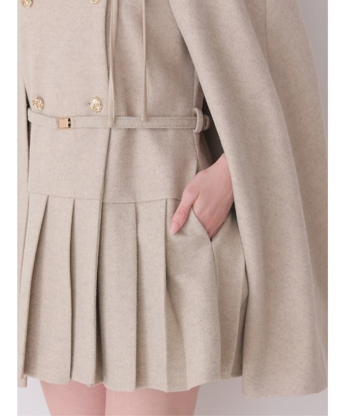 M me eme（エムミーエメ）の「Classical ribbon belted cape coat(eme11105)（その他アウター・レディース・ベージュ/ブラック・FREE）」の15枚目の写真